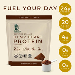 TUPAXA hemp protein scoop ready to mix into shakes