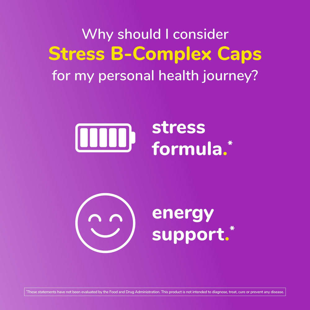 Twinlab Stress B-Complex capsules with imagery of immune support nutrients.