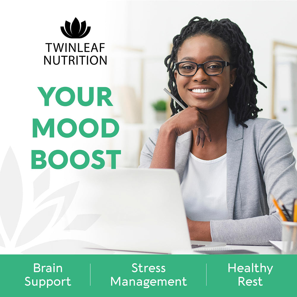 Twinleaf Nutrition L-tryptophan capsules may support restful mood.