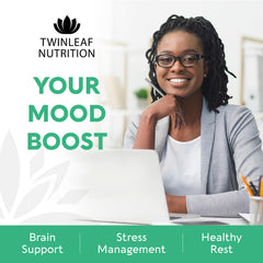 Twinleaf Nutrition L-tryptophan capsules may support restful mood.