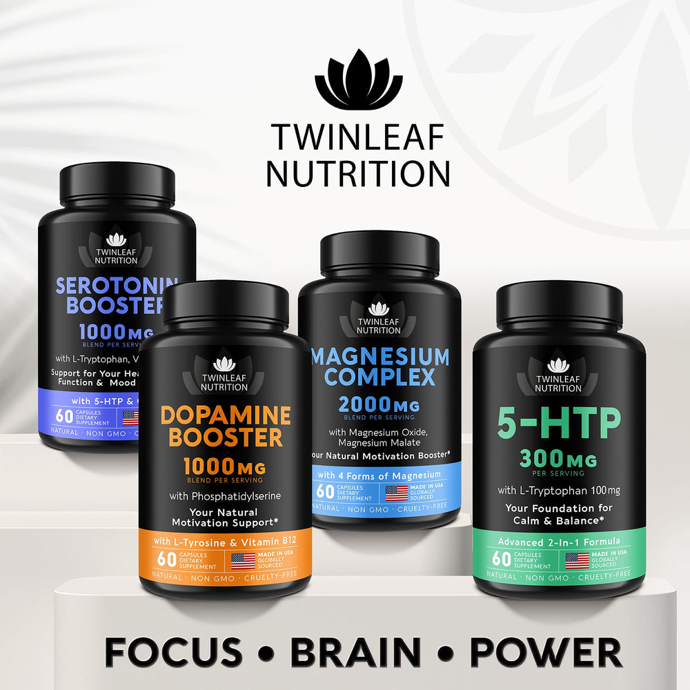 Lifestyle scene of Twinleaf 5-HTP mood and relaxation routine.