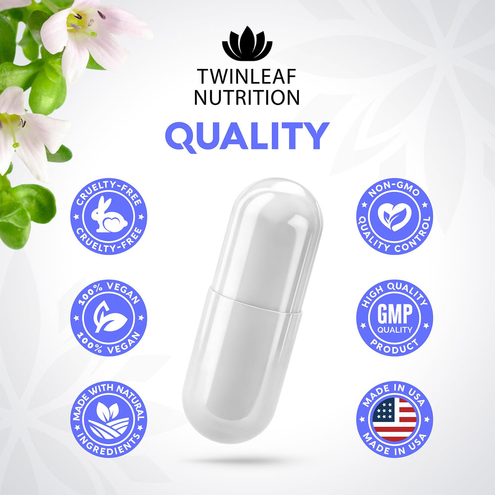 Twinleaf Serotonin Booster capsules with passionflower and St. John's Wort for relaxation potential