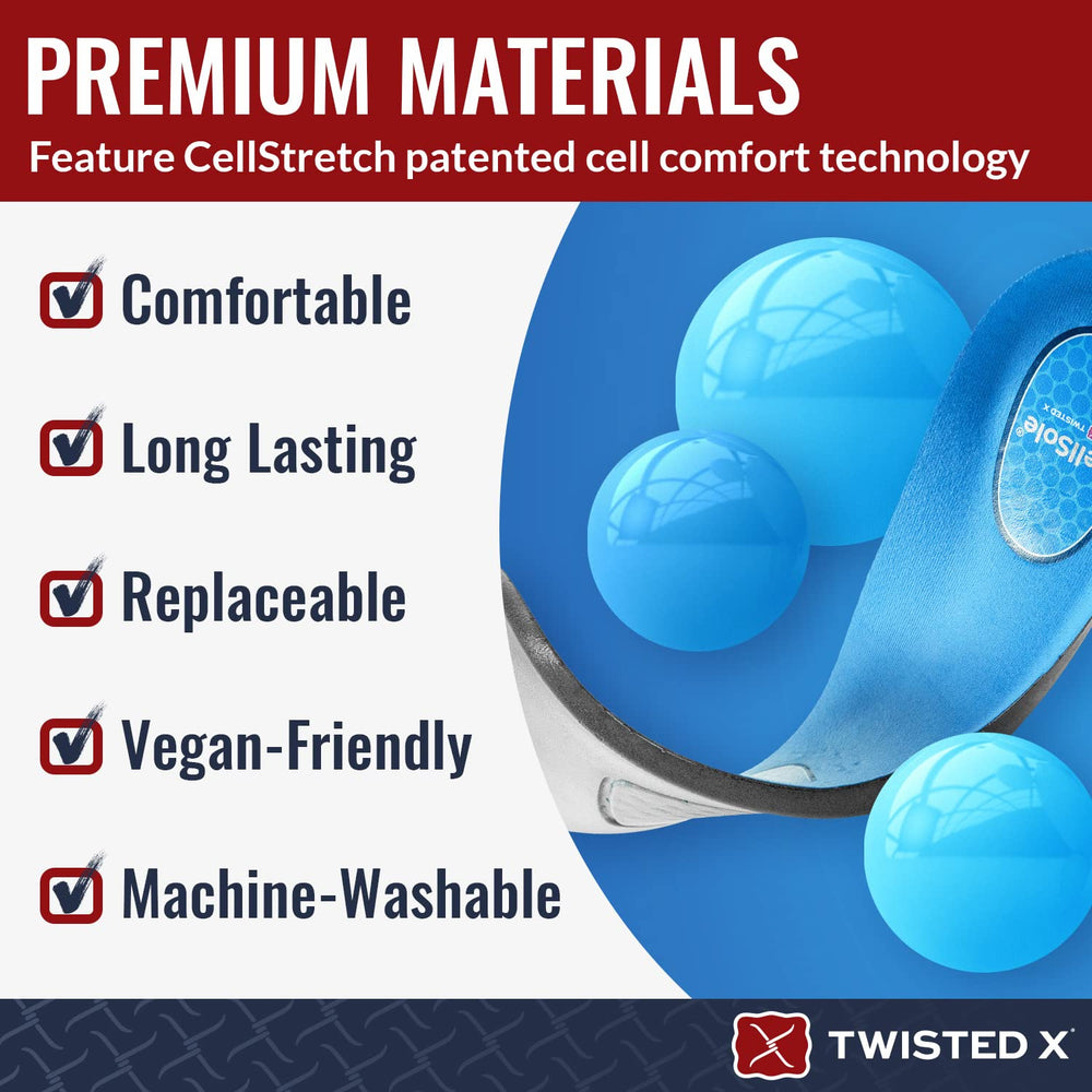 Twisted X CellSole trim-to-fit insole adapts to your shoe in minutes.