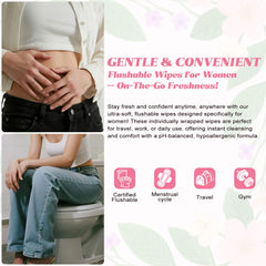 Odor protection and gentle cleansing withTwoworld feminine wipes