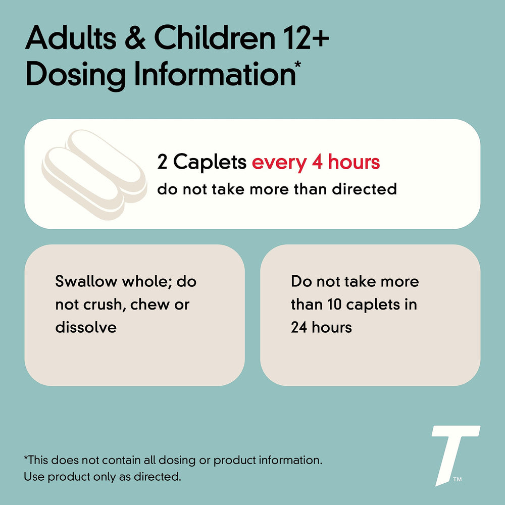 Top view of Tylenol Cold + Flu Severe 2-caplet pouch for on-the-go relief.