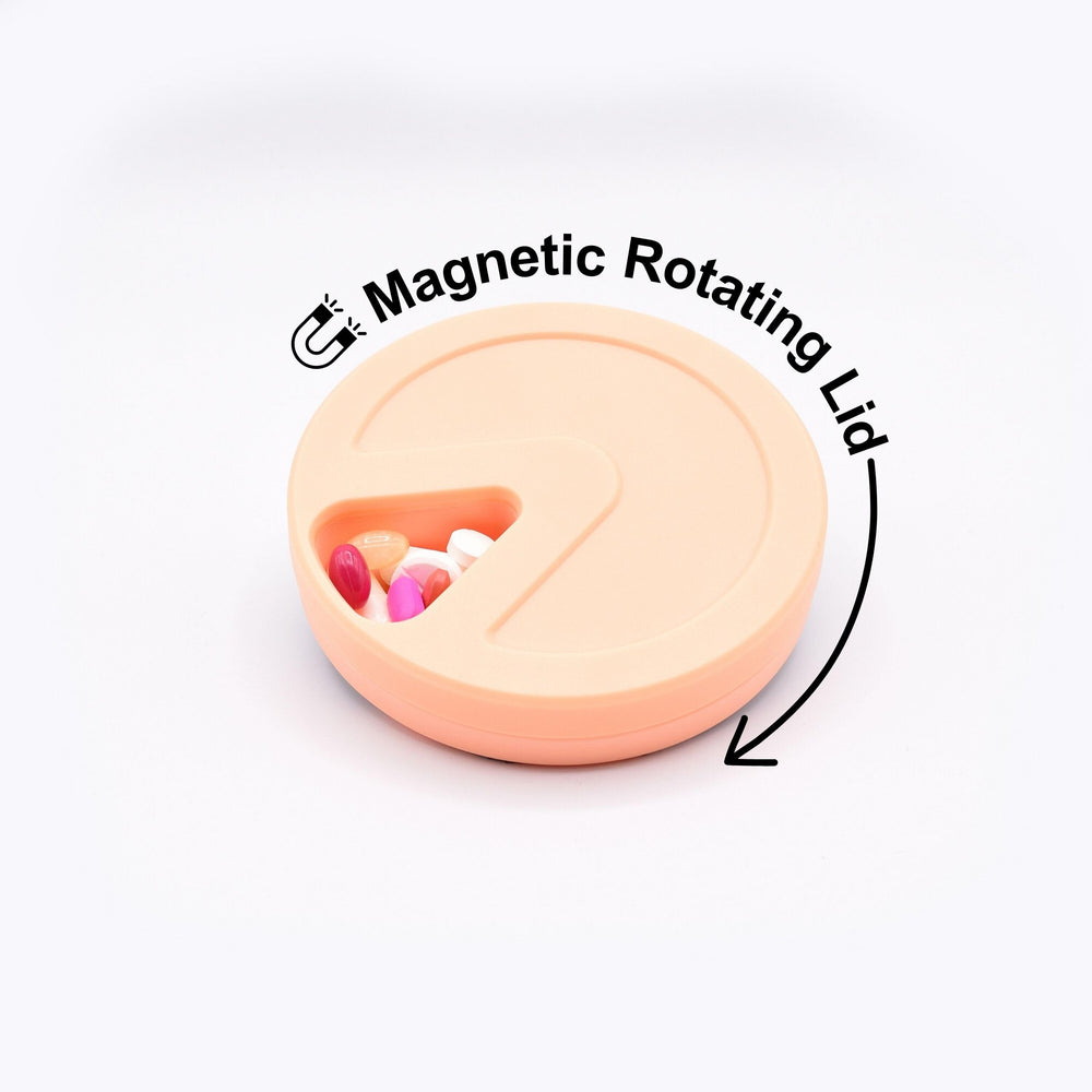 Travel RX magnetic closure provides secure lid for pocket-ready storage.