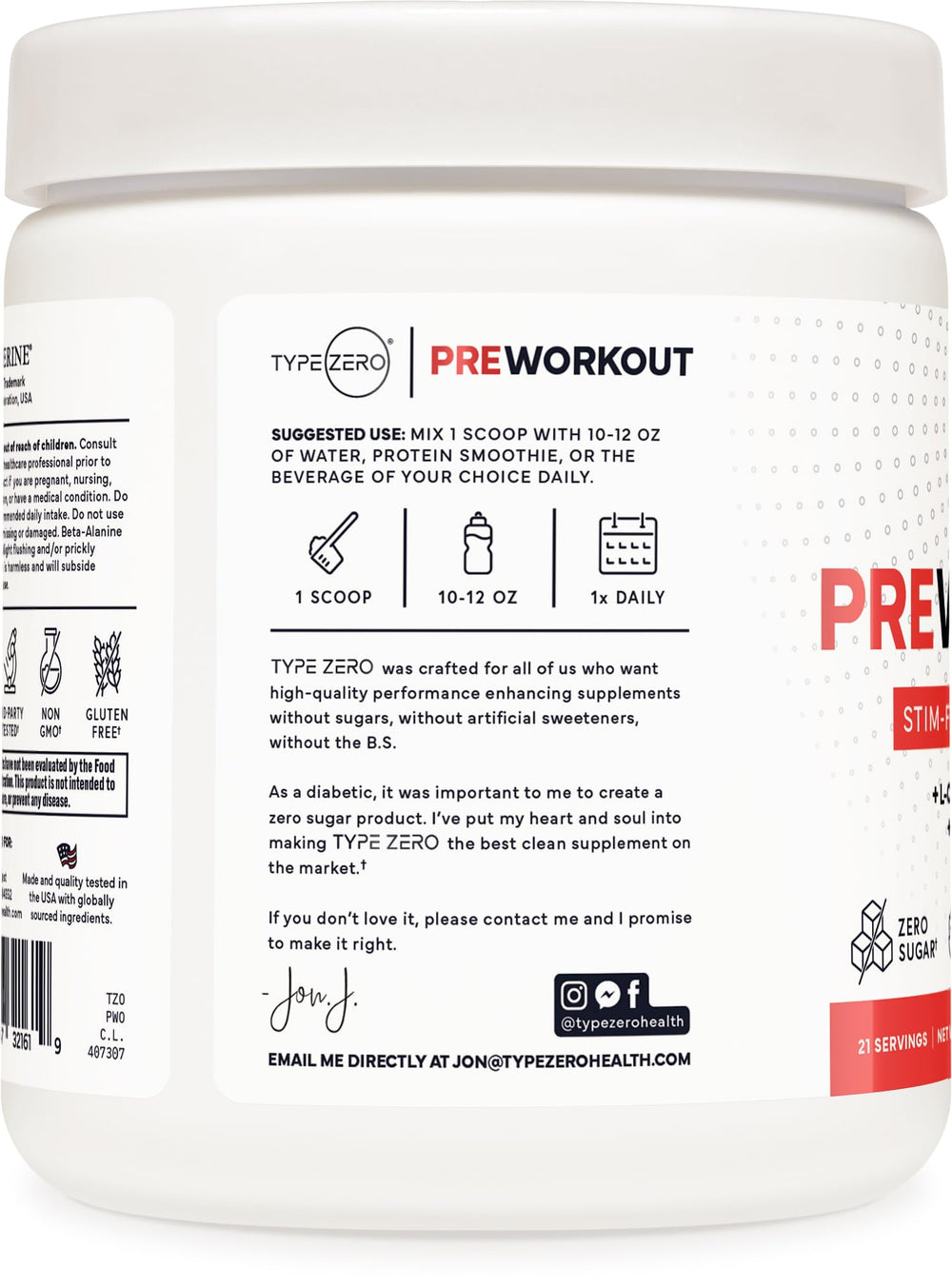 Type Zero Ultra Clean Pump pouring into glass demonstrates quick mixability.