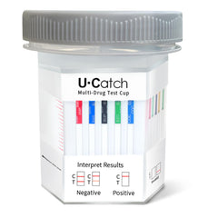 U-CATCH Plus 12-panel test cup for quick, multi-substance screening.