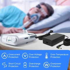 UAUSE adapter highlighting safety features like short-circuit protection.