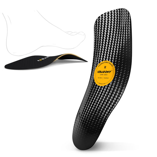 UBARONY arch-support carbon fiber insole, front view, stable footing
