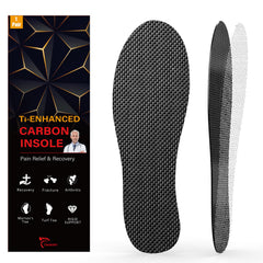 UBARONY titanium-carbon fiber insole on the right foot for high-impact activities
