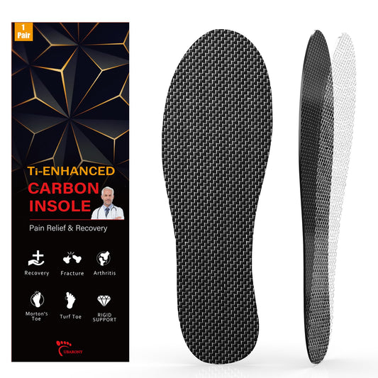 UBARONY titanium-carbon-fiber insole top view, lightweight and durable for sports