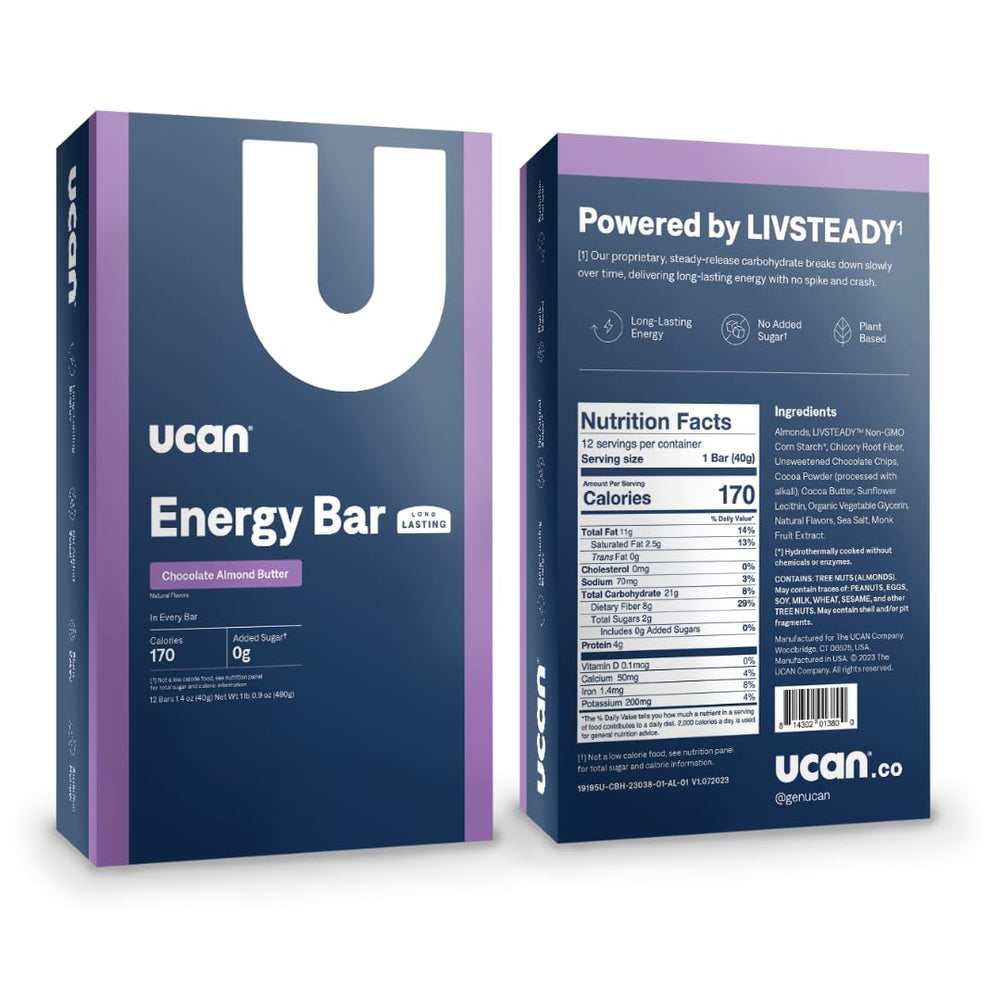 UCAN Energy Bars post-workout recovery image conveys steady energy