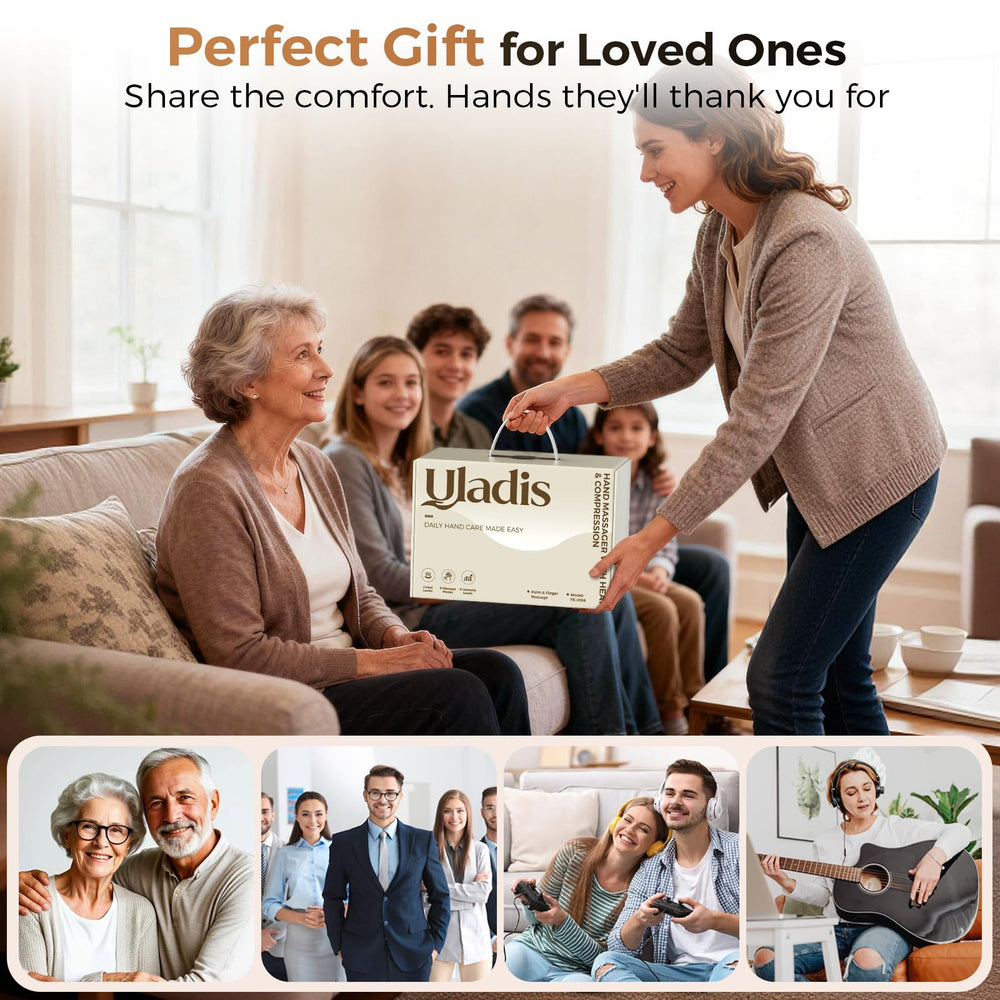 Uladis five finger airbags illustrate full hand coverage and gentle compression.