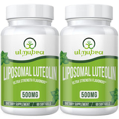 Ulmubra Liposomal Luteolin 500mg bottle showing potency and convenient daily use.