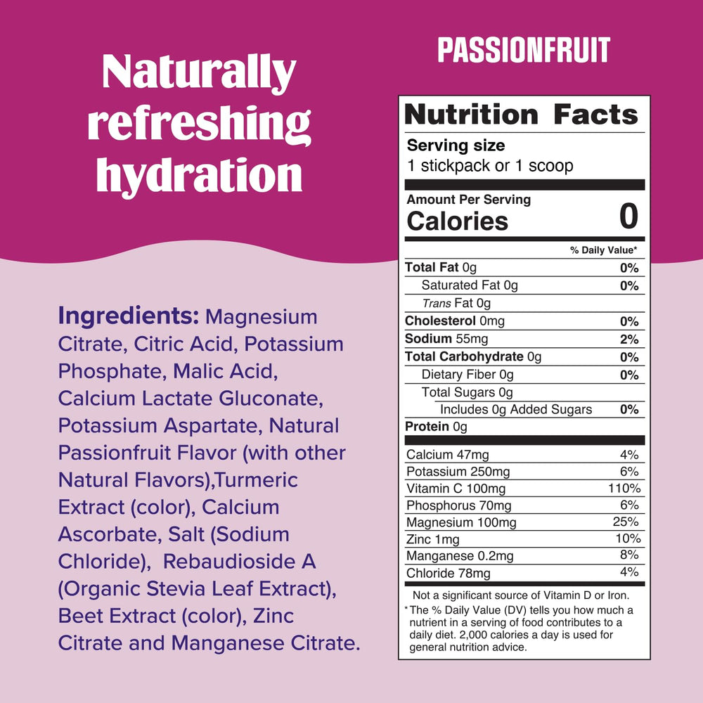 Glass of Ultima Replenisher passionfruit drink refreshing and flavorful