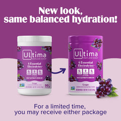 Ultima Replenisher glass with grape hydration ready to drink.