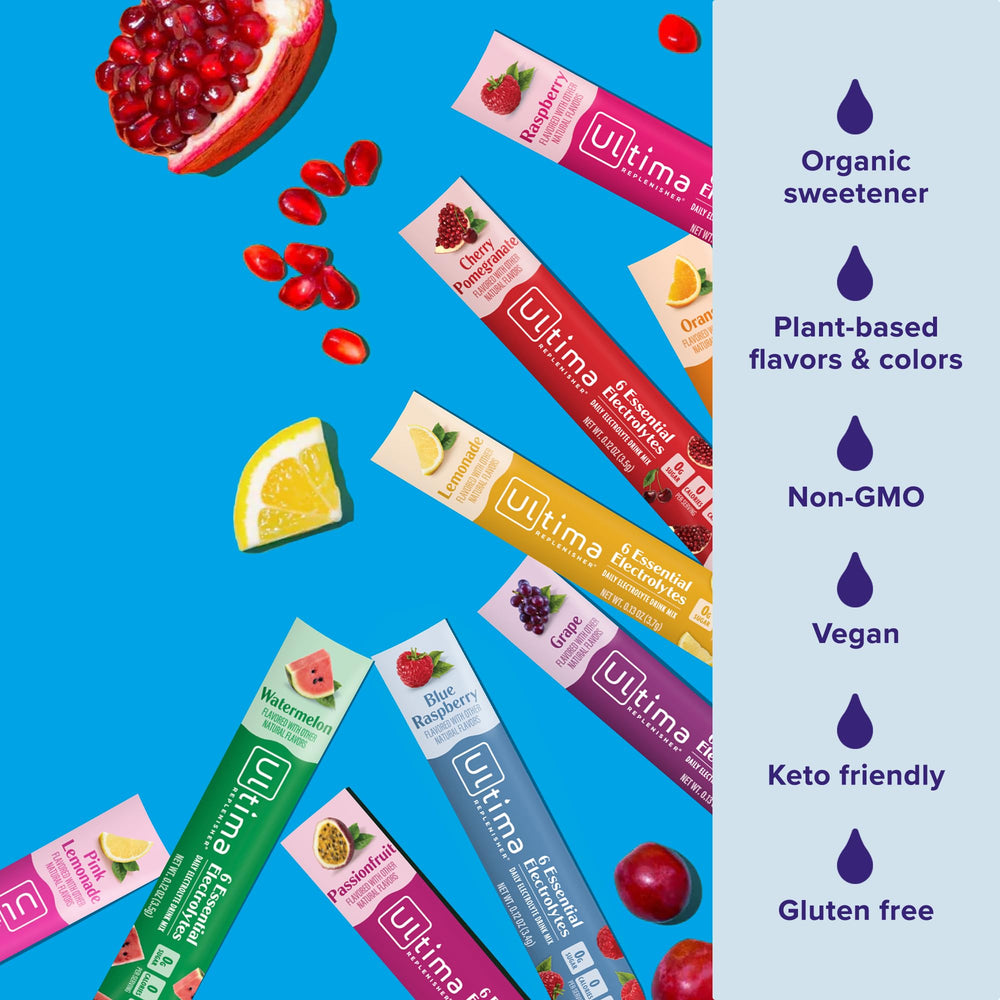 Ultima Replenisher grape stickpack delivering sugar-free hydration