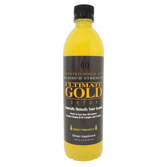 Ultimate Gold detox drink 20oz bottle for a quick cleanse.