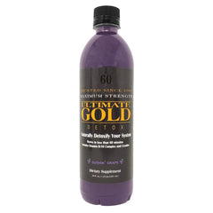 Ultimate Gold Detox Drink 20oz bottle, ready to work in under 60 minutes.
