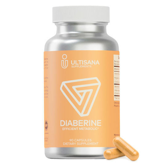 Ultisana Diaberine HCL 500mg bottle front for metabolism support.
