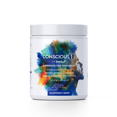 Ultra Human Conscious1 rainforest berry bottle front showcases premium packaging for daily focus support.