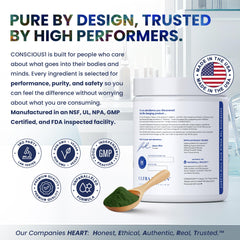 Ultra Human Conscious1 rainforest berry mushroom blend image hints premium adaptogens for clarity and focus.
