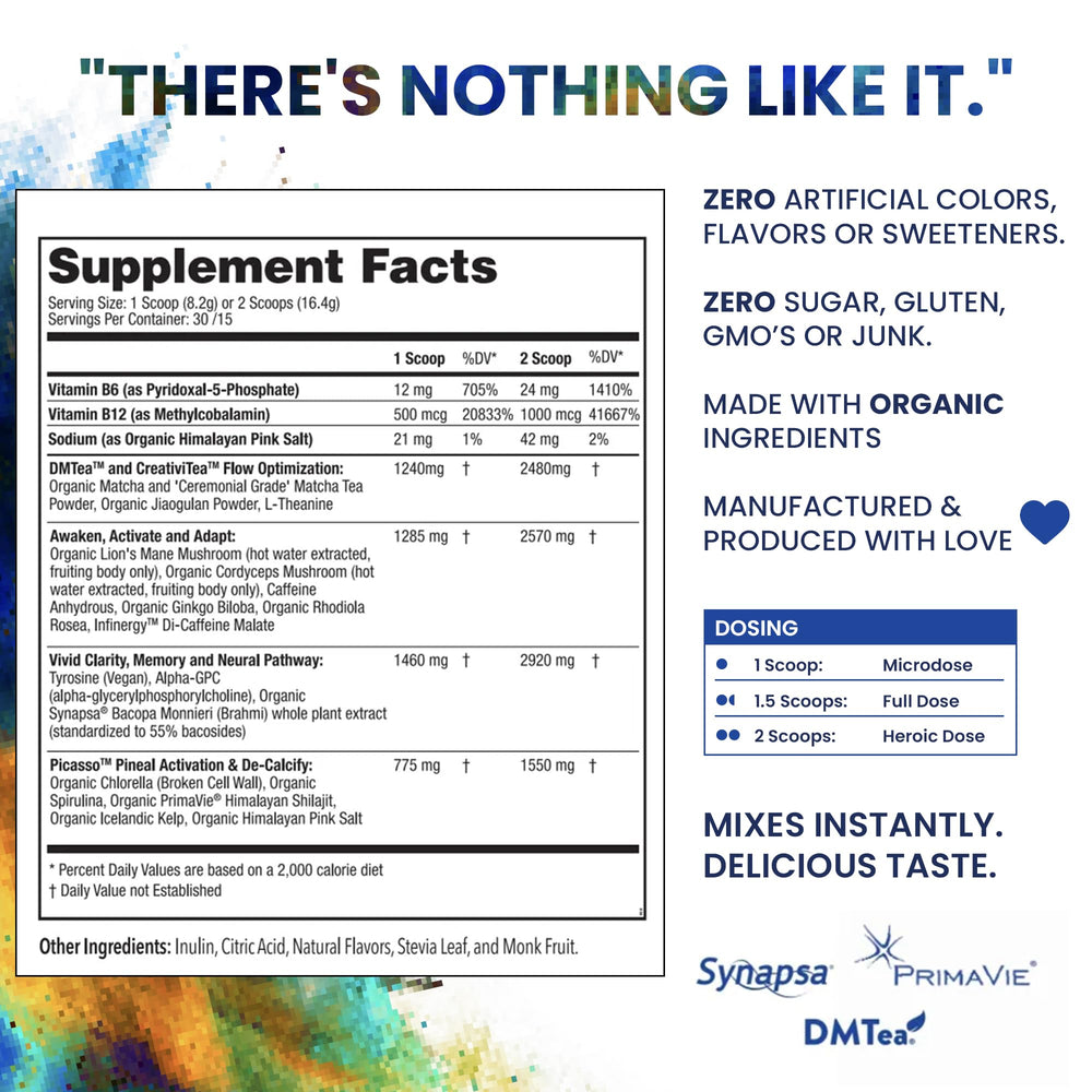 Ultra Human Conscious1 rainforest berry vegan and gluten-free badge emphasizes clean, ethical nutrition.