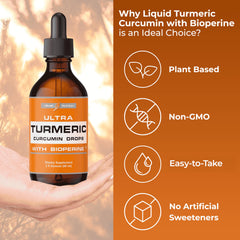 Ultra6 Nutrition turmeric extract dropper for precise drops in beverages.