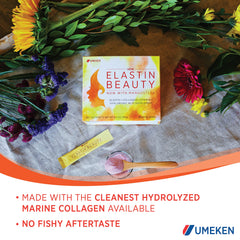 Umeken Elastin Beauty Powder dissolving in water demonstrates easy mix-in routine