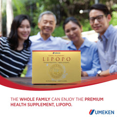 Umeken Lipopo vitamin C in each packet for daily antioxidant support.