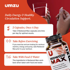 UMZU Redwood Max Tart Cherry and Resveratrol illustration for recovery