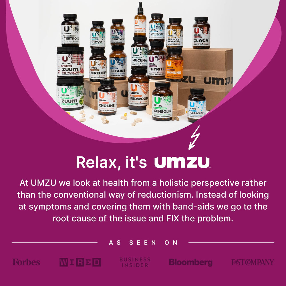 UMZU Thyrite packaging detail emphasizes quality and cGMP production