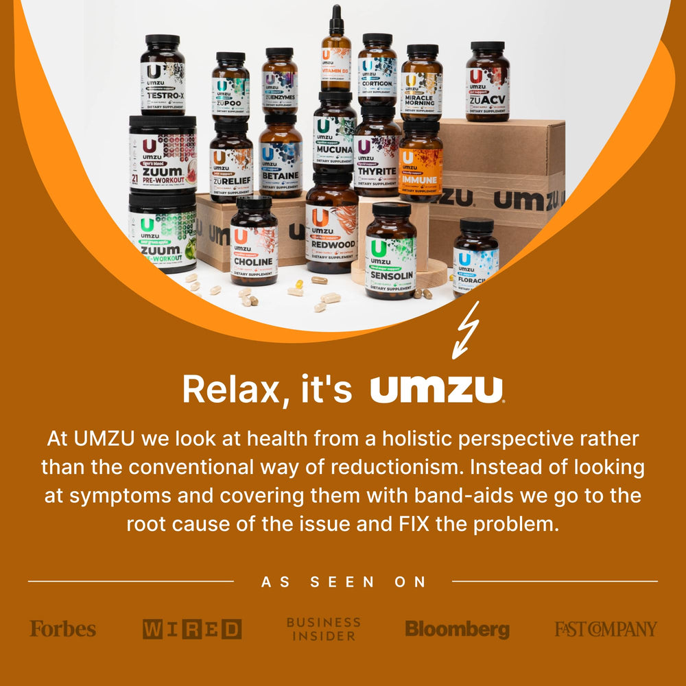 UMZU Turmeric Curcumin bottle indicates a 30-day supply for consistent use