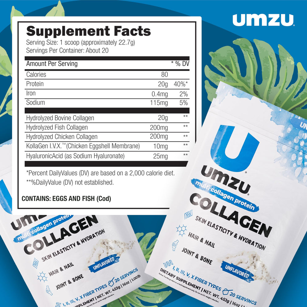 UMZU zuCollagen-chocolate-powder-mix blended into a smoothie with rich flavor.