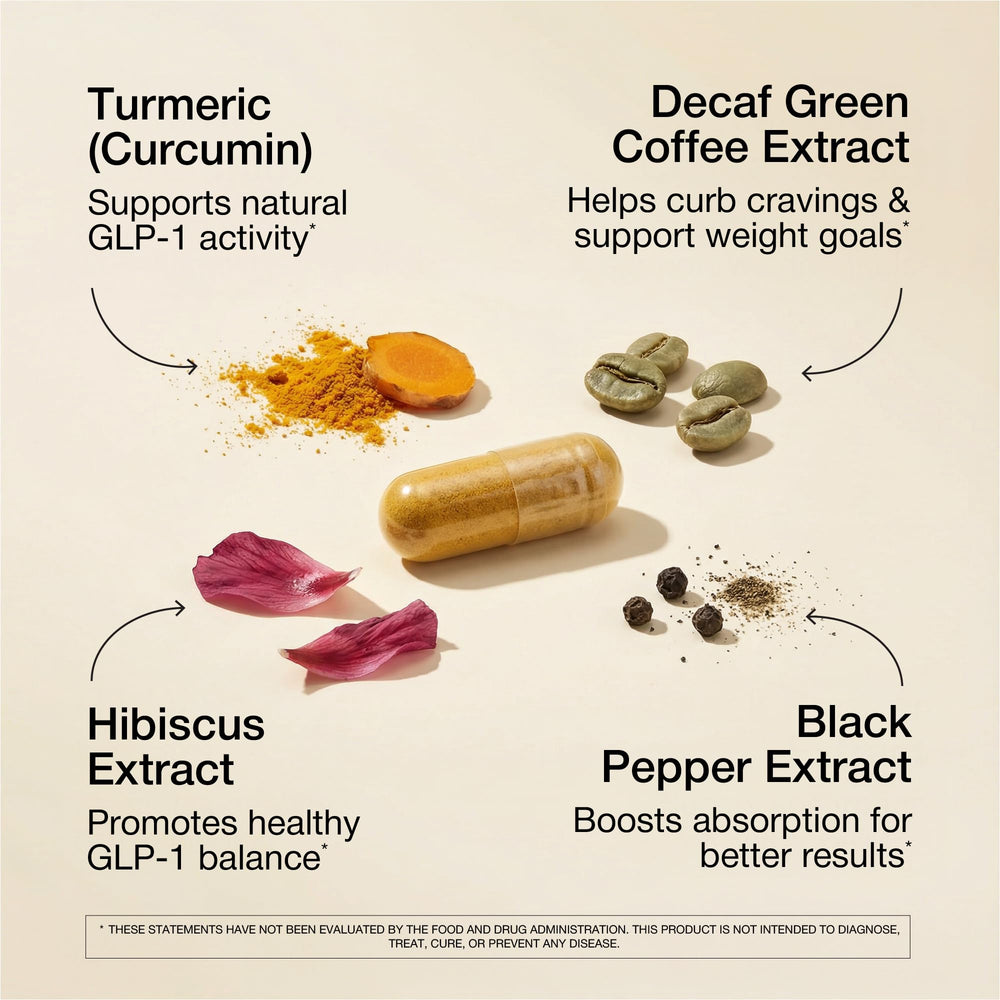 UNALTERED GLP-1 with piperine close-up showing bioavailability boost