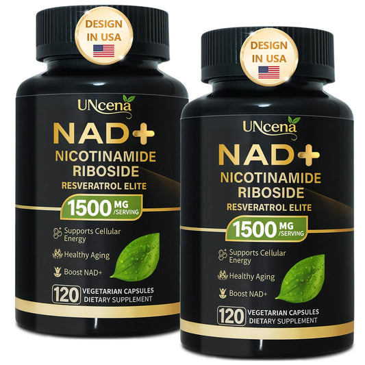UNcena NAD supplement bottle front showing 1500mg formula for cellular energy