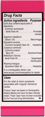 Close-up of UNDA 10 Numbered Compounds label showing plant and metal synergy.