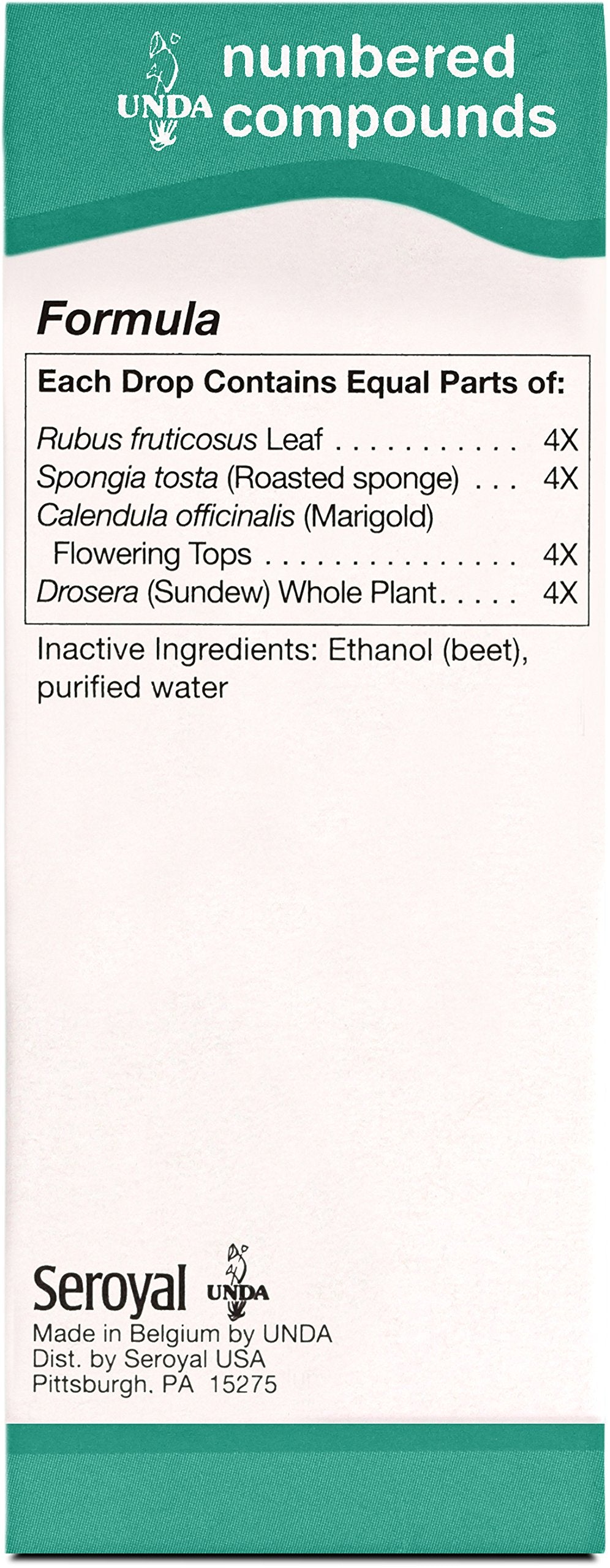 UNDA 1000 Numbered Compounds packaging box, showcasing traditional modalities for holistic support.