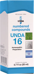 UNDA 16 Numbered Compounds bottle for precise dosing in a holistic routine.