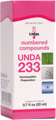 UNDA 233 Numbered Compounds bottle front for convenient daily use.