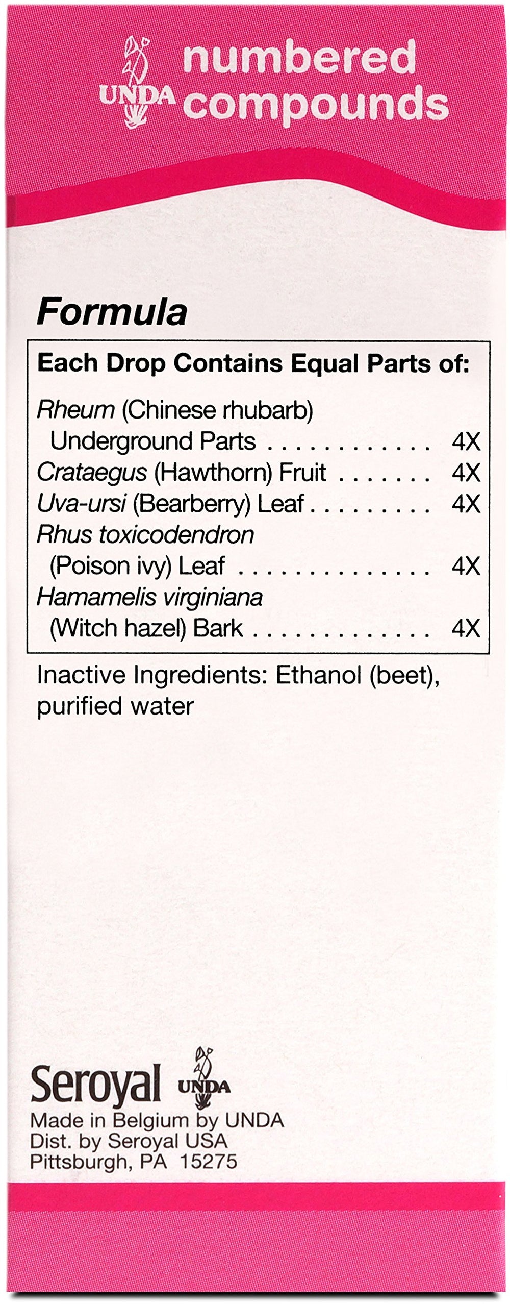 UNDA 233 Numbered Compounds label highlights biodynamic herbs and metal-based formulation.