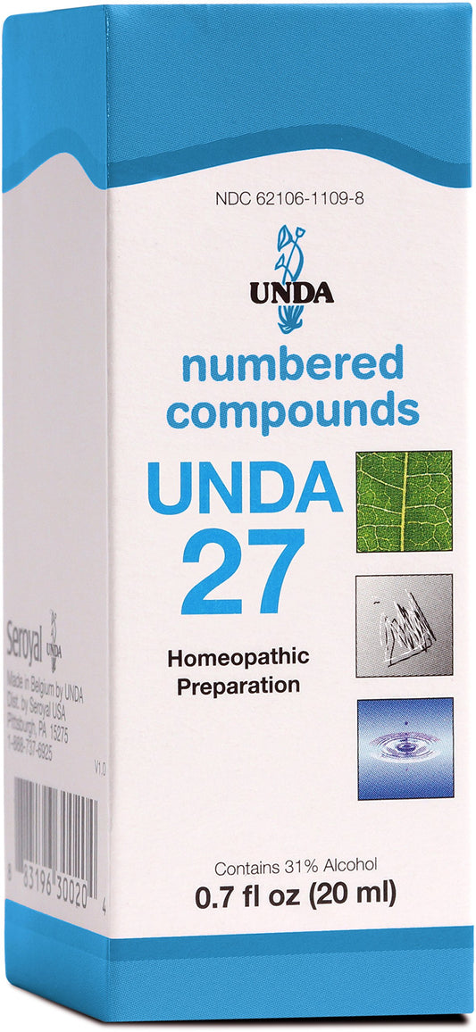 UNDA 27 Numbered Compounds bottle for easy home use and targeted support.