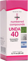 UNDA 40 Numbered Compounds bottle with biodynamic botanicals for holistic use