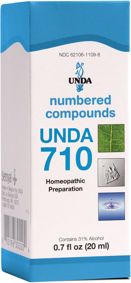 UNDA 710 Numbered Compounds bottle with dropper for at-home holistic preparation