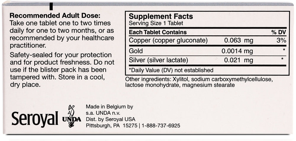UNDA Gammadyn Cu-Au-Ag tablets for convenient, bioavailable trace element supplementation.