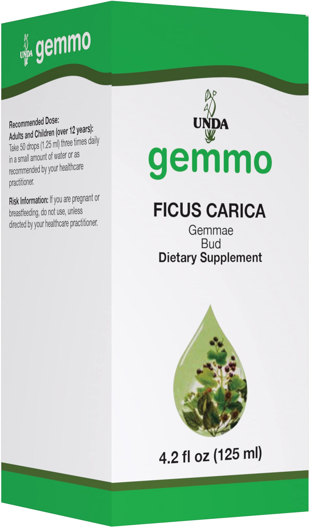 UNDA Gemmo Therapy Fig Bud Extract bottle for daily wellness routines.