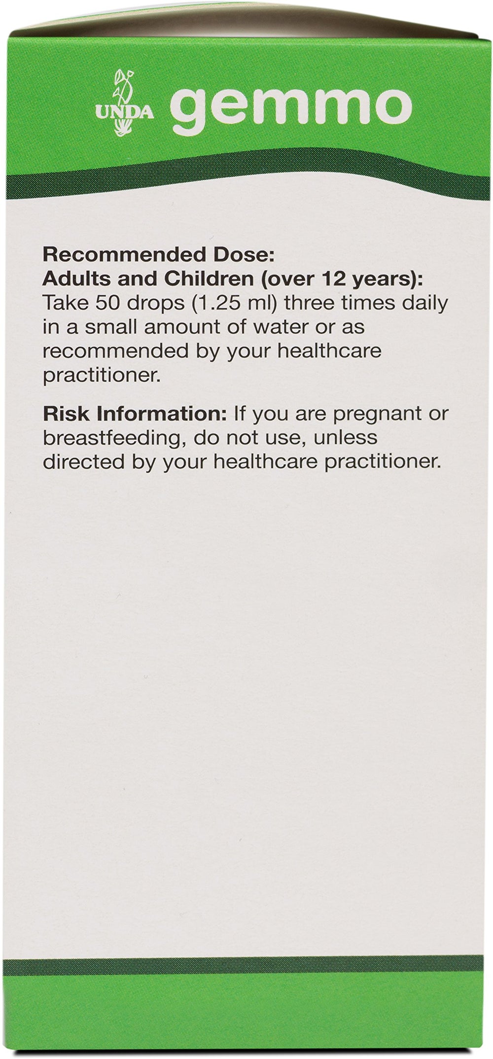 UNDA Gemmo Therapy label details showing biodynamic sourcing and preparation