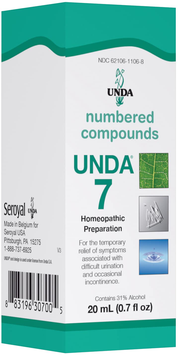 UNDA Seven Numbered Compounds bottle with potential holistic support in daily wellness.