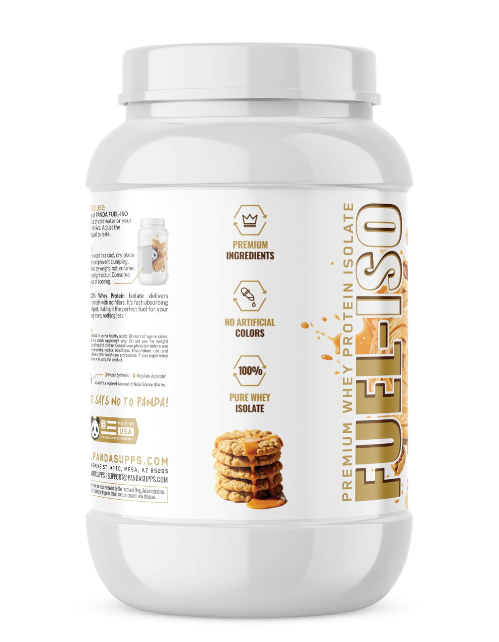 Panda Fuel ISO shake prepared in a glass to showcase creamy texture and aroma.